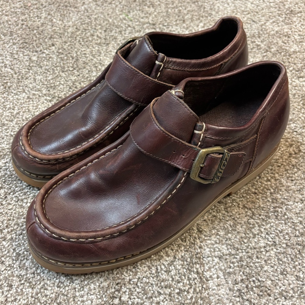 LUGZ Chunky Strutt Lo Ankle‎ Boot With Strap Size 13 Burgundy Red Y2K